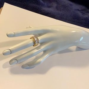 CZ and Gold Plated Band Ring.